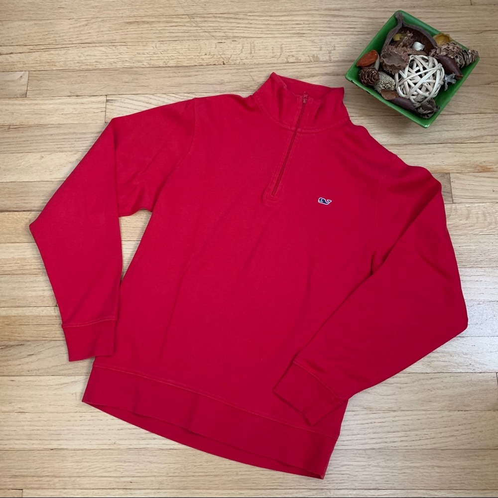 Vineyard Vines Men  Sweatshirt Long sleeve 1/4 zip top Pullover Red size XS